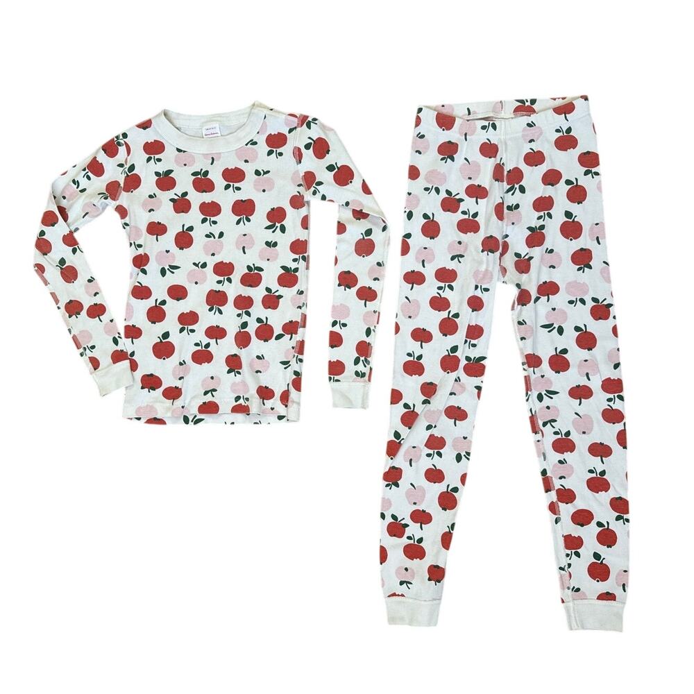 Hanna Andersson Long John Pajama Set in Apple Print Size 10